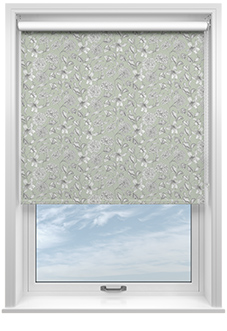 Floral Outlines, Sage Green - Roller Blind